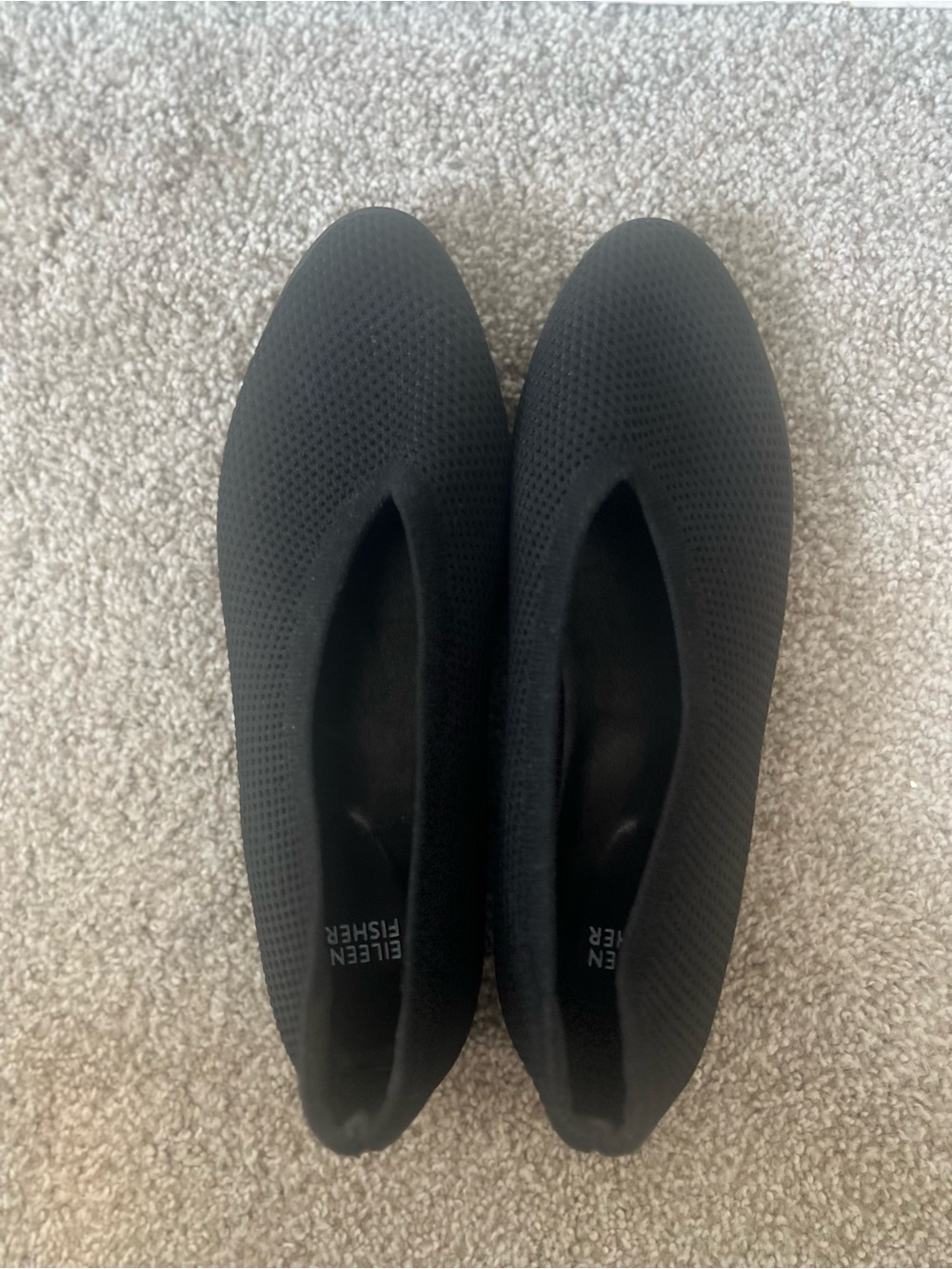 Eileen Fisher Black Knit Slip-On Flats